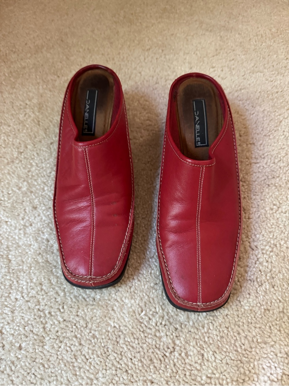 Daniele Red Leather Slip-On Loafers for Men